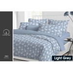 Roseau Light Grey 6pc 180x200cm Fitted Sheet350TC Santas Home
